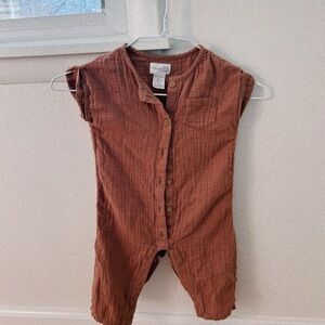 Linen short sleeve onesie